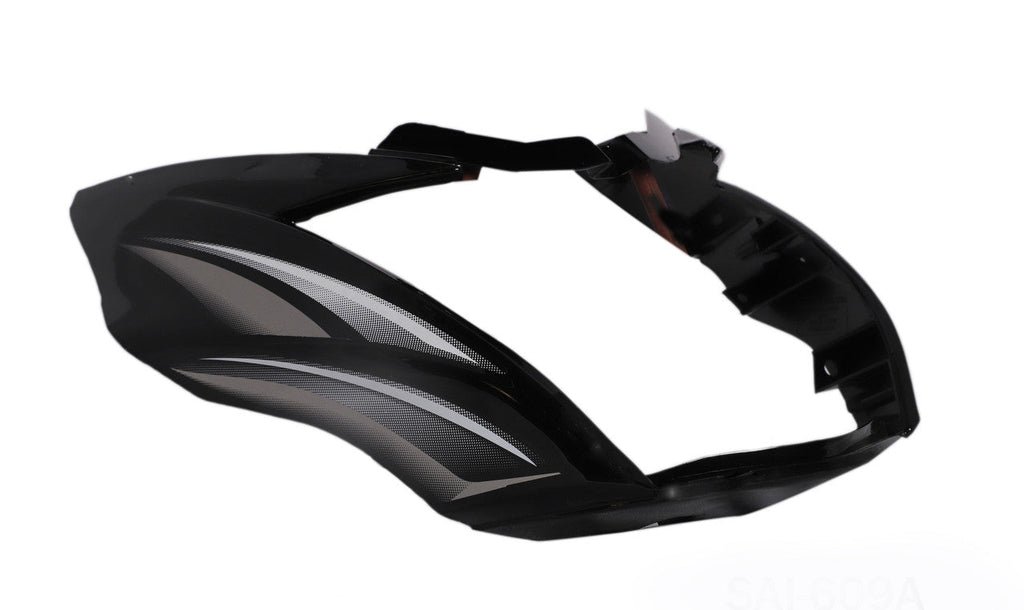 Headlight Visor Fit For Tvs Victor New Model T-2 Black (silver Sticker) Without Glass