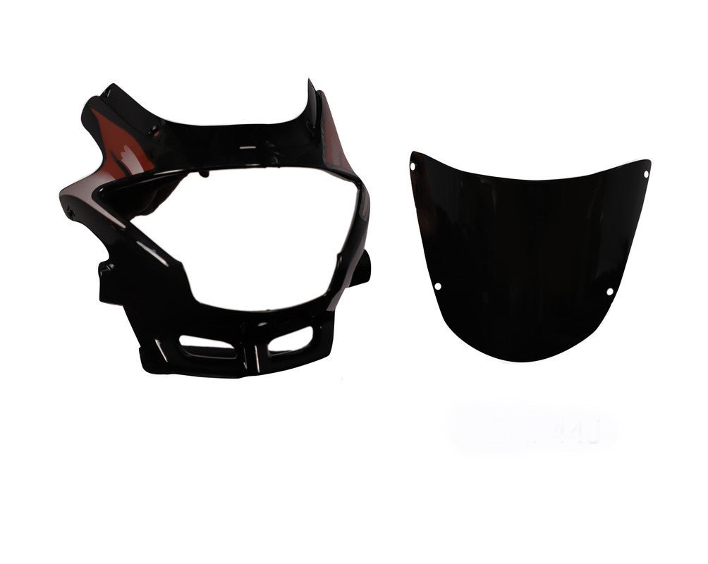 Headlight Visor Fit For With Glass Hero Glamour Old Model Black ( Red Sticker)