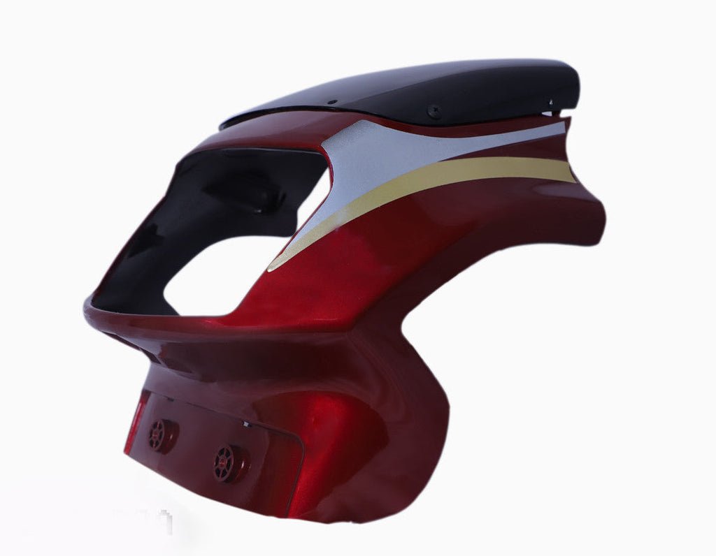 Headlight Visor With Glass Fit For Tvs Victor Glx Flame Red