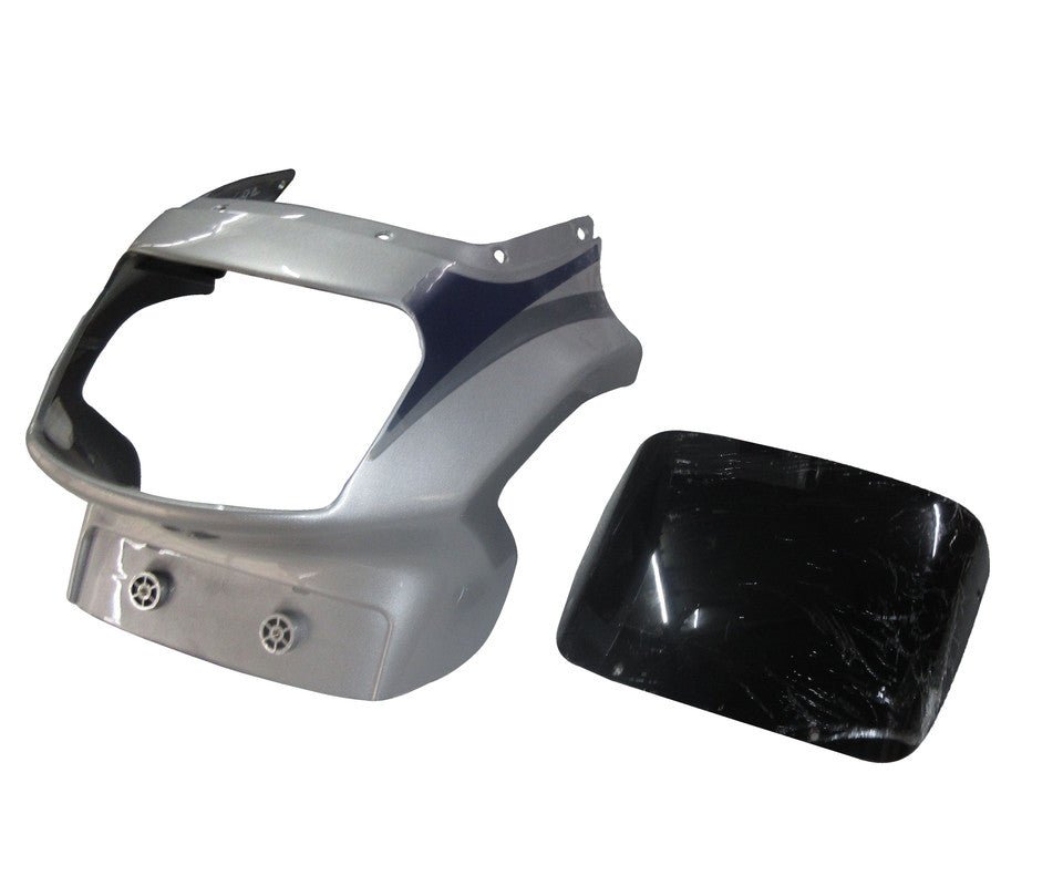 Headlight Visor With Glass Fit For Tvs Victor Gx Force Silver