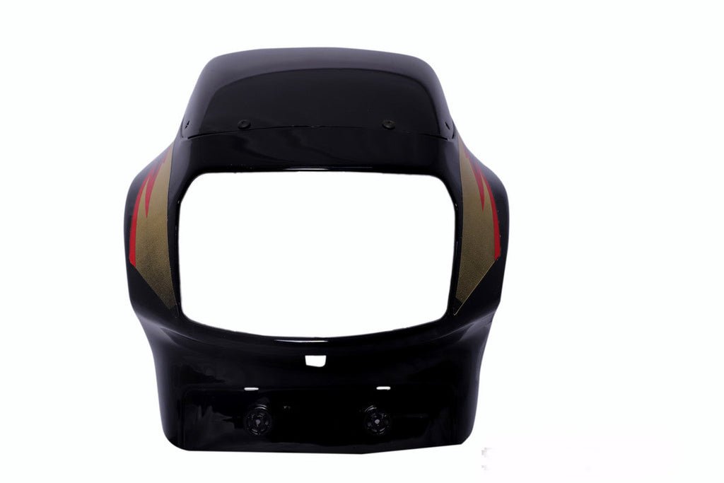 Headlight Visor With Glass Fit For Tvs Victor Old Model Black