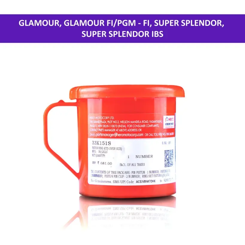 Hero Piston Ring Kit (i-over Size) For Glamour, Glamour Pgm - Fi, Super Splendor, Super Splendor Ibs