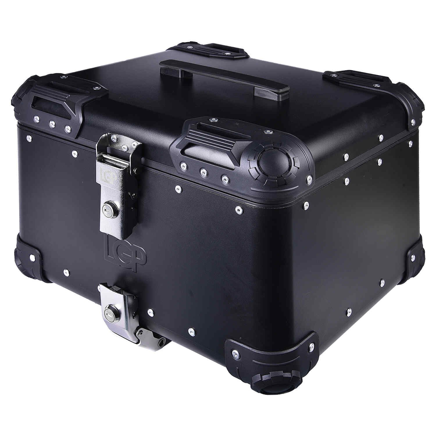 Lgp Top Box 45L Black Round Corner With Backrest
