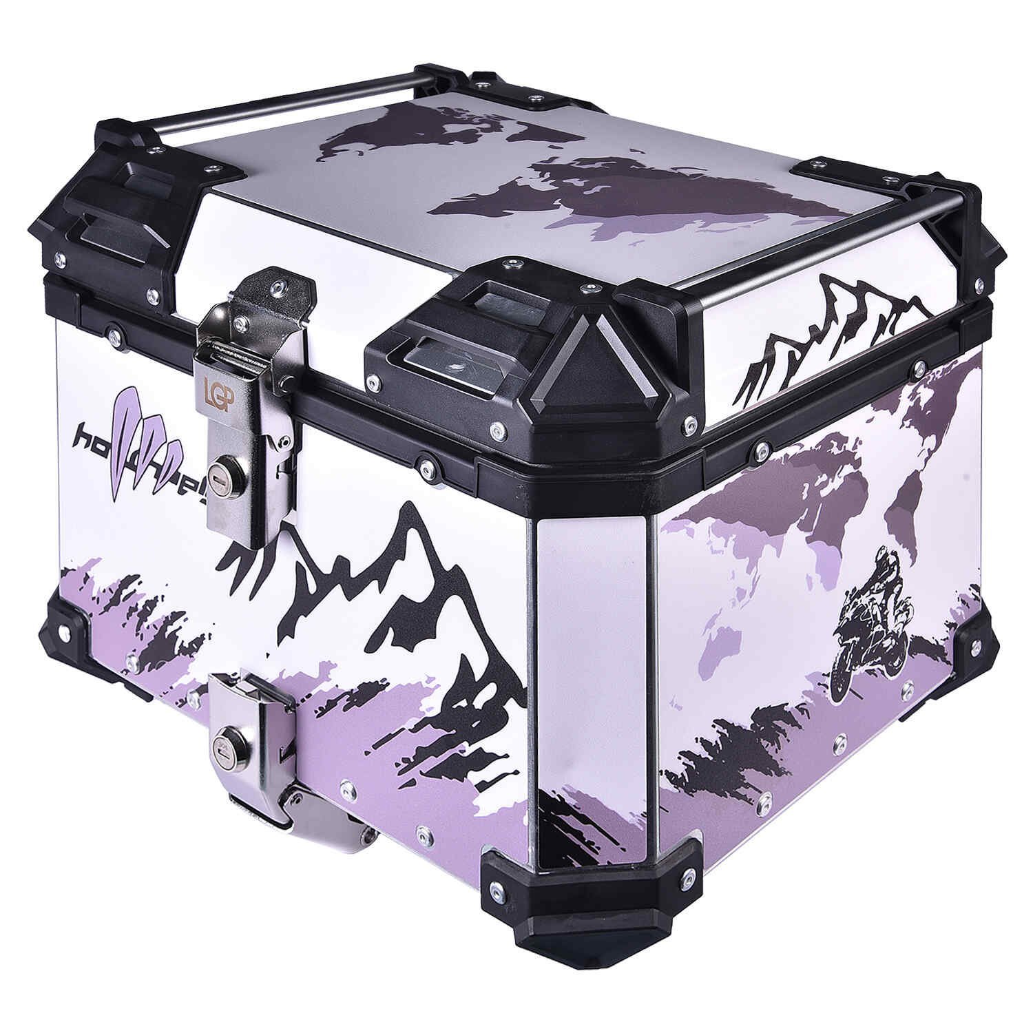 Lgp Top Box 45L White Graphics With Backrest