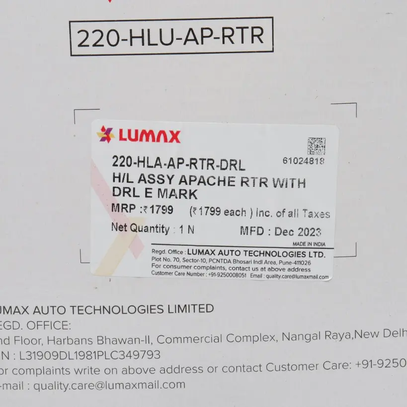 Lumax Head Light Assembly For Apache Rtr - Image 3