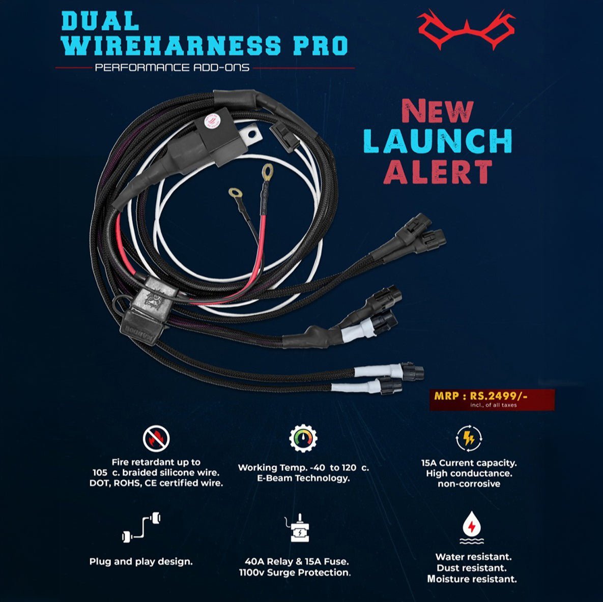 Maddog Dual Wire Harness Pro Independent Control For Dual Light Pairs | Plug & Play