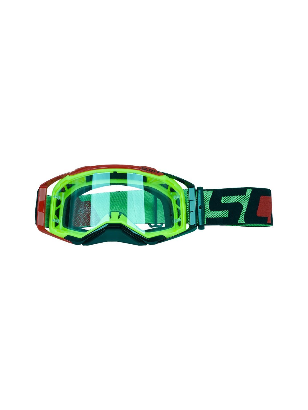 Scott Replica Goggles With Box Grn Red.F Blk.N Clear Tint