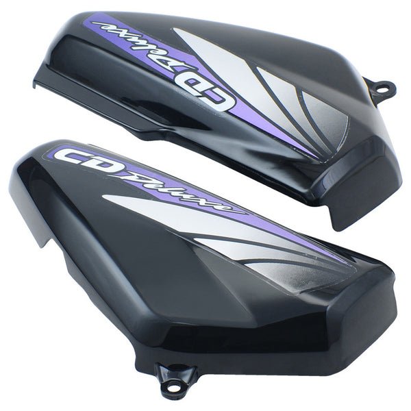 Side Panel / Side Cowl Set Fit For Hero Cd-deluxe New Model Black (blue Sticker) - Image 2