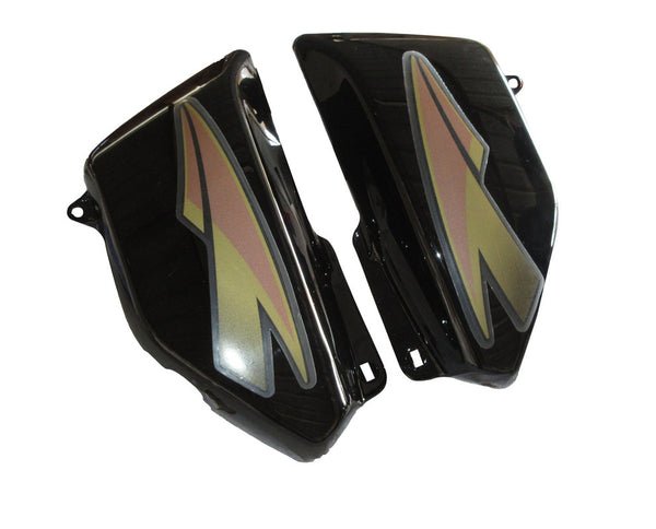 Side Panel / Side Cowl Set Fit For Hero Cd-deluxe Old Model (spld. Type) Black (golden Sticker) - Image 2