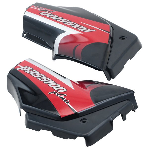 Side Panel / Side Cowl Set Fit For Hero Passion Plus Black(red Sticker) - Image 2