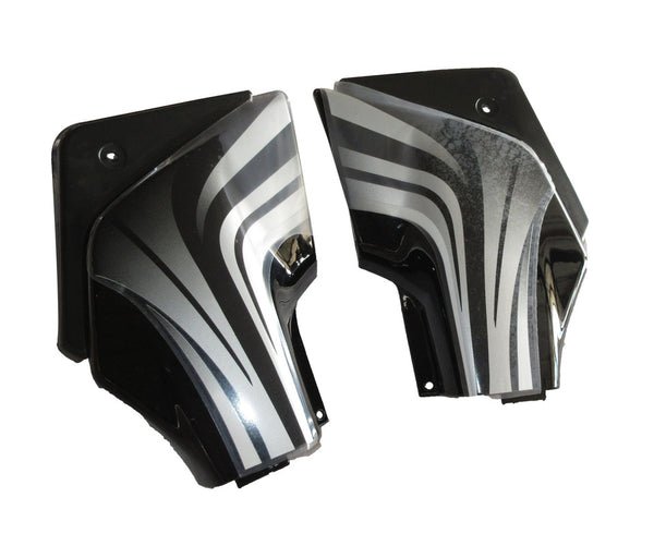Side Panel / Side Cowl Set Fit For Hero Passion Pro Black For Silver Bike - Image 2