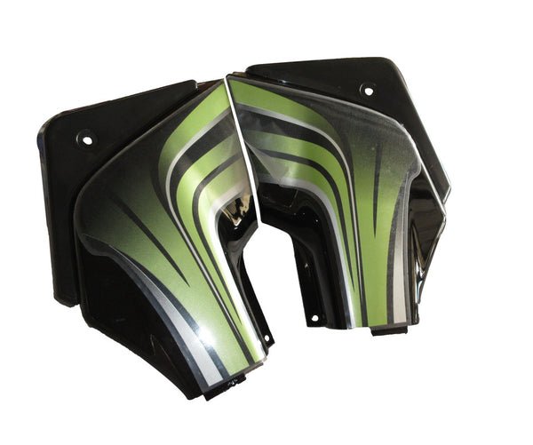 Side Panel / Side Cowl Set Fit For Hero Passion Pro Digital Black Col. For Parrot Green Bike - Image 2