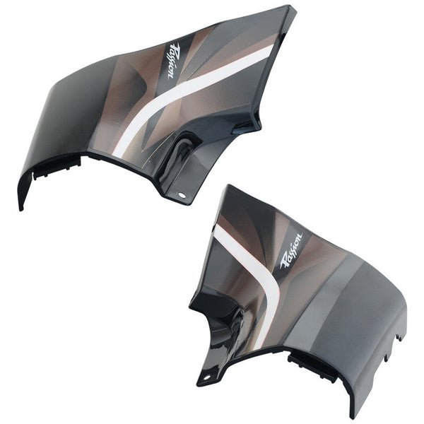 Side Panel / Side Cowl Set Fit For Hero Passion Pro Type 3 Black Colour For Brown Bike (brown Sticker) - Image 3