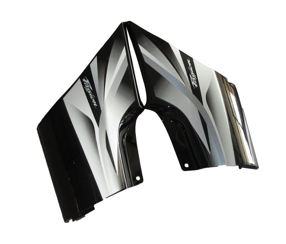 Side Panel / Side Cowl Set Fit For Hero Passion Pro Type 3 Black Colour For Silver Bike Silver Sticker