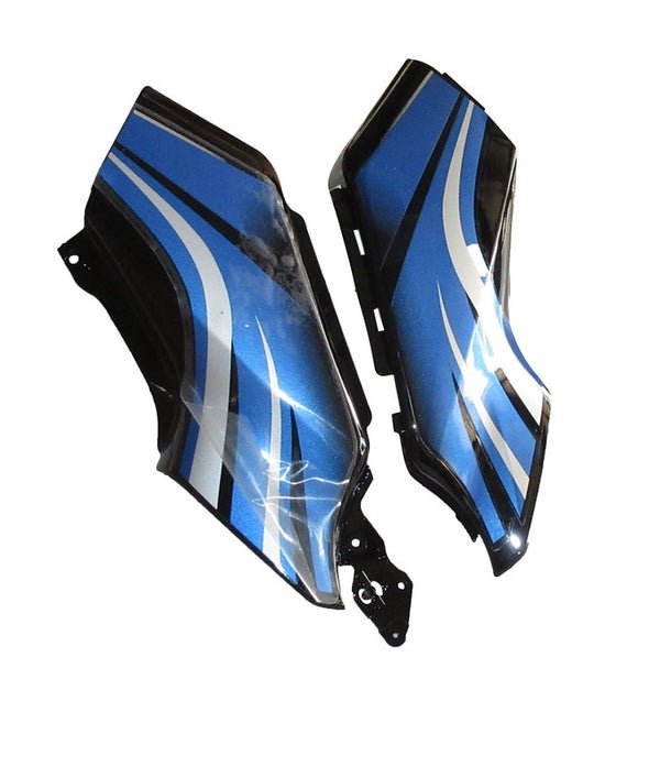 Side Panel / Side Cowl Set Fit For Hero Passion Xpro Black Colour For Blue Bike (blue Sticker) - Image 2