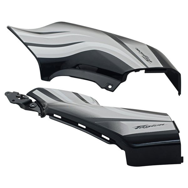Side Panel / Side Cowl Set Fit For Hero Passion Xpro Black Colour For Silver Bike (silver Sticker) - Image 2