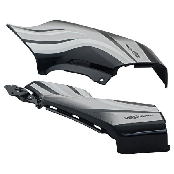 Side Panel / Side Cowl Set Fit For Hero Passion Xpro Black Colour For Silver Bike (silver Sticker) - Image 3