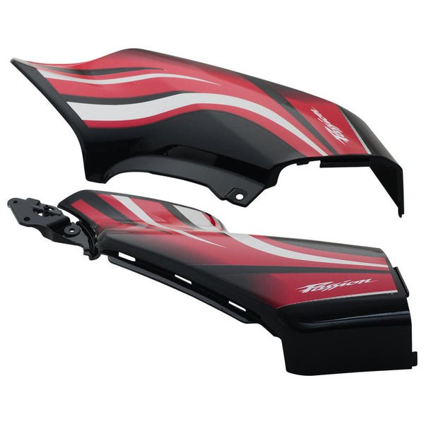 Side Panel / Side Cowl Set Fit For Hero Passion Xpro Black Colour For Sport Red Bike (red Sticker) - Image 3
