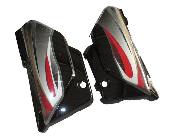 Side Panel / Side Cowl Set Fit For Hero Splendor New Model Black- Red Sticker (black Alloy Wheels) - Image 2