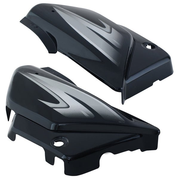 Side Panel / Side Cowl Set Fit For Hero Splendor Plus New Model (new Graphics) Black (silver Sticker) - Image 2