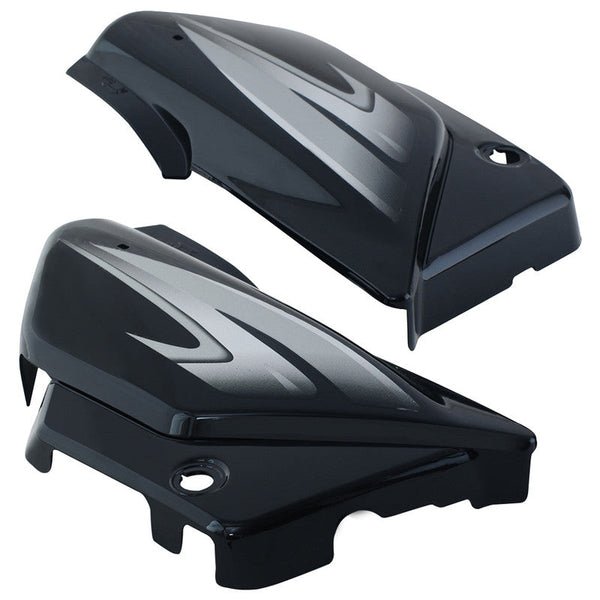 Side Panel / Side Cowl Set Fit For Hero Splendor Plus New Model (new Graphics) Black (silver Sticker) - Image 3