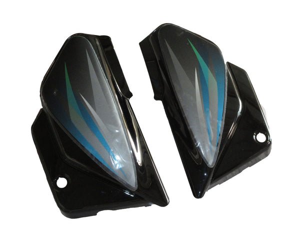 Side Panel / Side Cowl Set Fit For Hero Splendor Pro (black Alloy Wheels) Black (grey Sticker) - Image 2