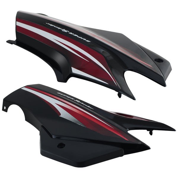 Side Panel / Side Cowl Set Fit For Hero Super Splendor Latest (type-2) Black (red Sticker) - Image 2