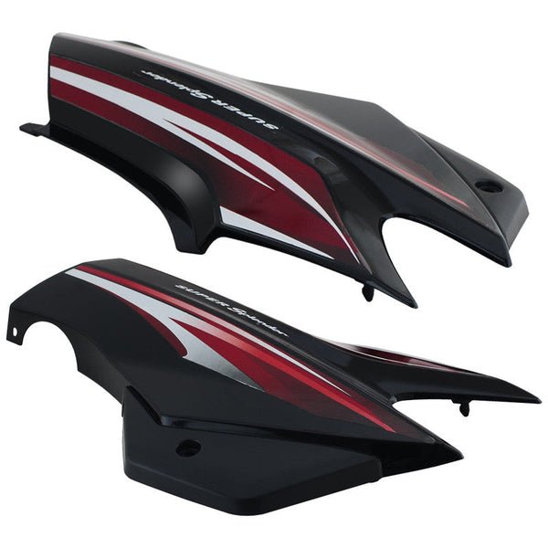 Side Panel / Side Cowl Set Fit For Hero Super Splendor Latest (type-2) Black (red Sticker) - Image 3