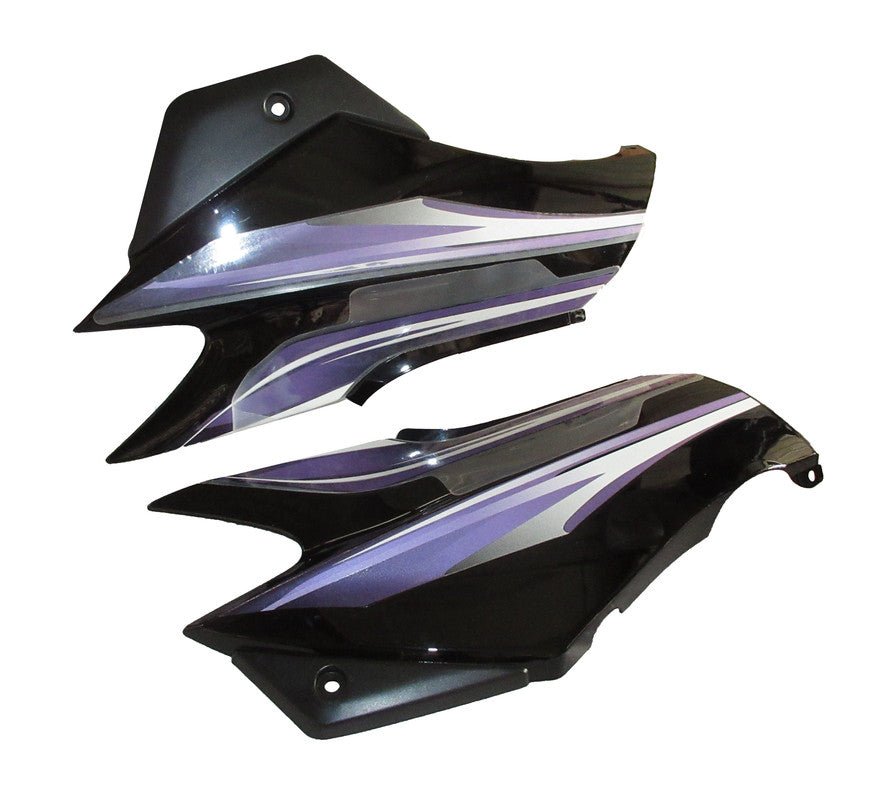 Side Panel / Side Cowl Set Fit For Hero Super Splendor Latest (type-2) Black (purple Sticker)