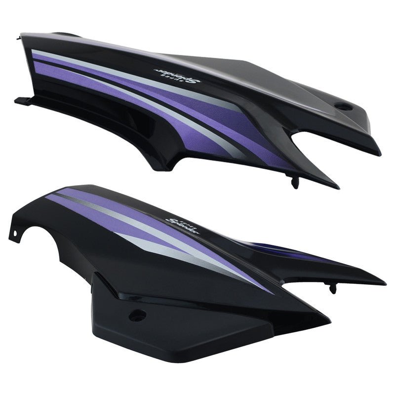 Side Panel / Side Cowl Set Fit For Hero Super Splendor Latest (type-3) Black (purple Sticker)