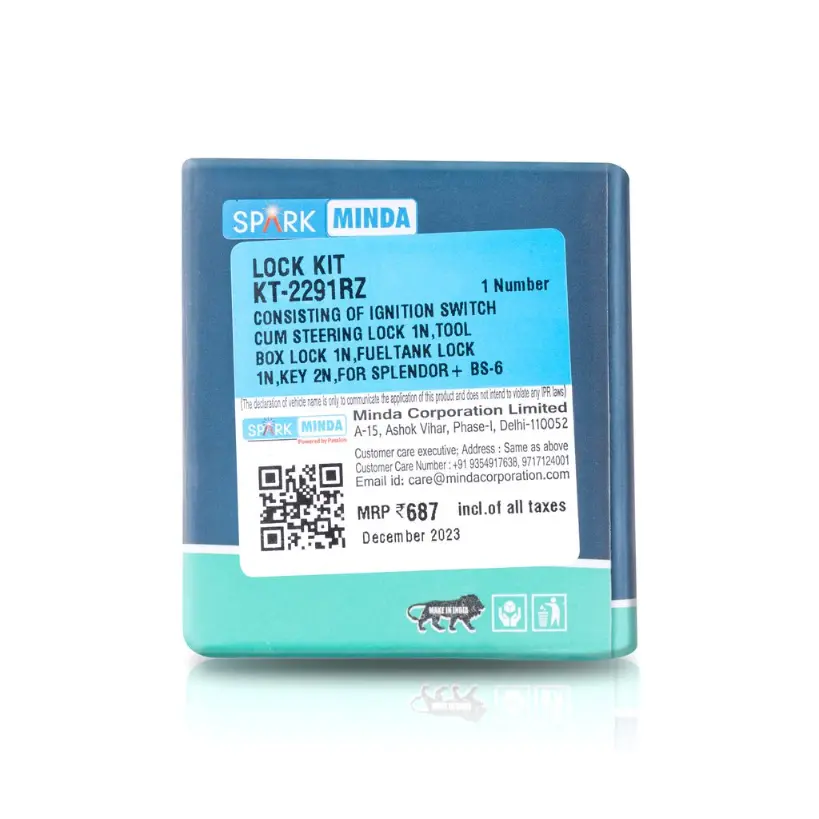 Spark Minda Lock Kit For Splendor Plus Bs6 - Image 2