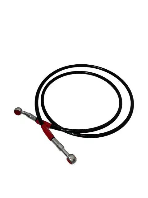 STEEL BRAIDED DISC HOSE PIPE 140CM BLACK SUITABLE FOR ALL BIKES - BLACK