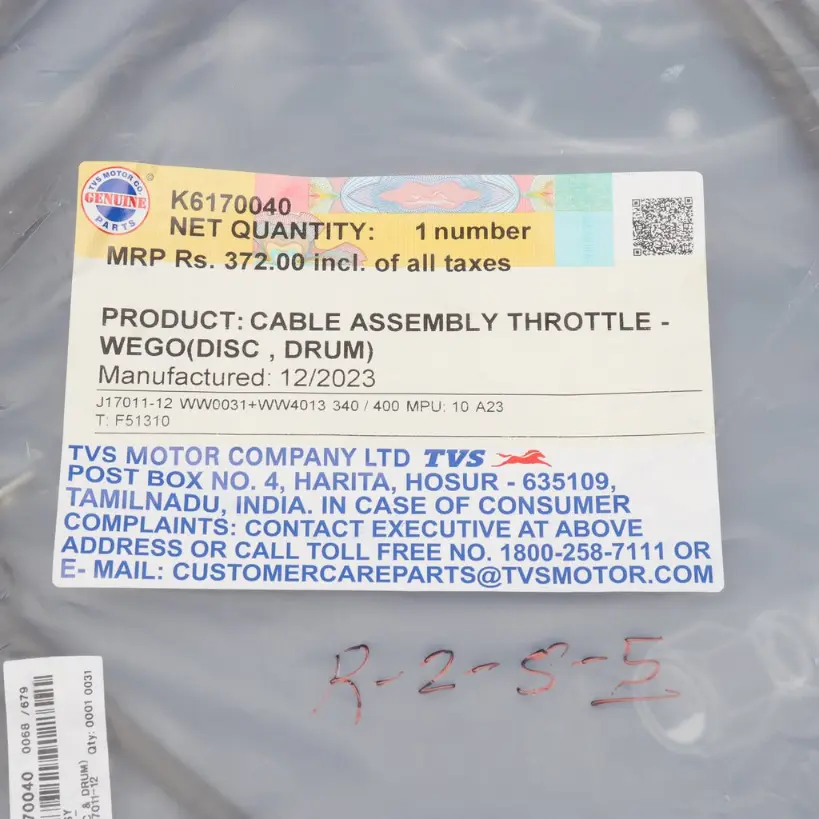Tvs Accelerator Cable For Wego Drum, Wego Disc - Image 3