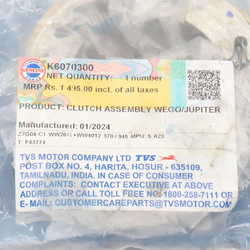 Tvs Clutch Assembly For Wego, Jupiter - Image 3