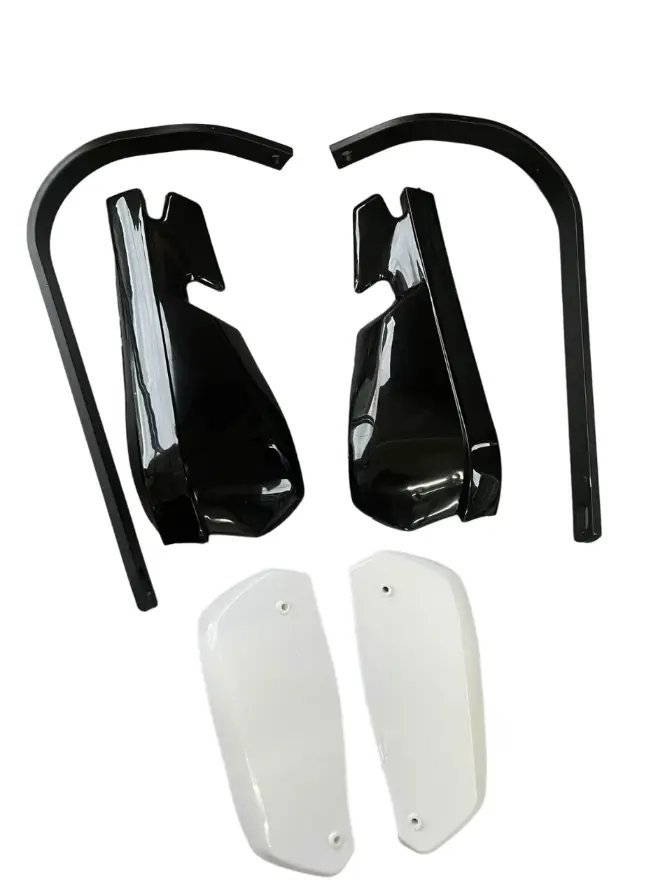 Universal Barkb Hand Guard for All Motorcycles with aluminium brace - Black white