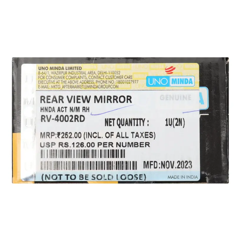 Uno Minda Mirror (right) For Activa New - Image 3